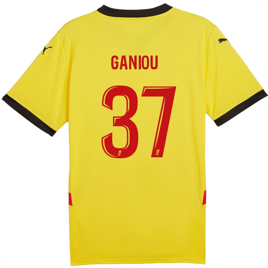 Kids Football Ismaëlo Ganiou #37 Yellow Red Home Jersey 2024/25 T-Shirt Uk