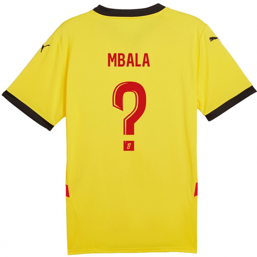 Kids Football Keny Mbala #0 Yellow Red Home Jersey 2024/25 T-Shirt Uk