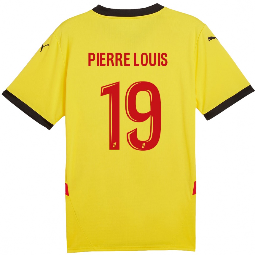 Kids Football Dayana Pierre-Louis #19 Yellow Red Home Jersey 2024/25 T-Shirt Uk