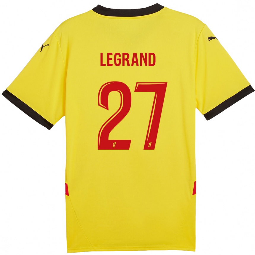 Kids Football Bérénice Legrand #27 Yellow Red Home Jersey 2024/25 T-Shirt Uk