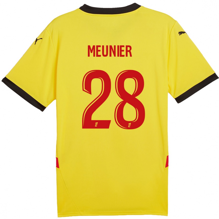 Kids Football Jennifer Meunier #28 Yellow Red Home Jersey 2024/25 T-Shirt Uk