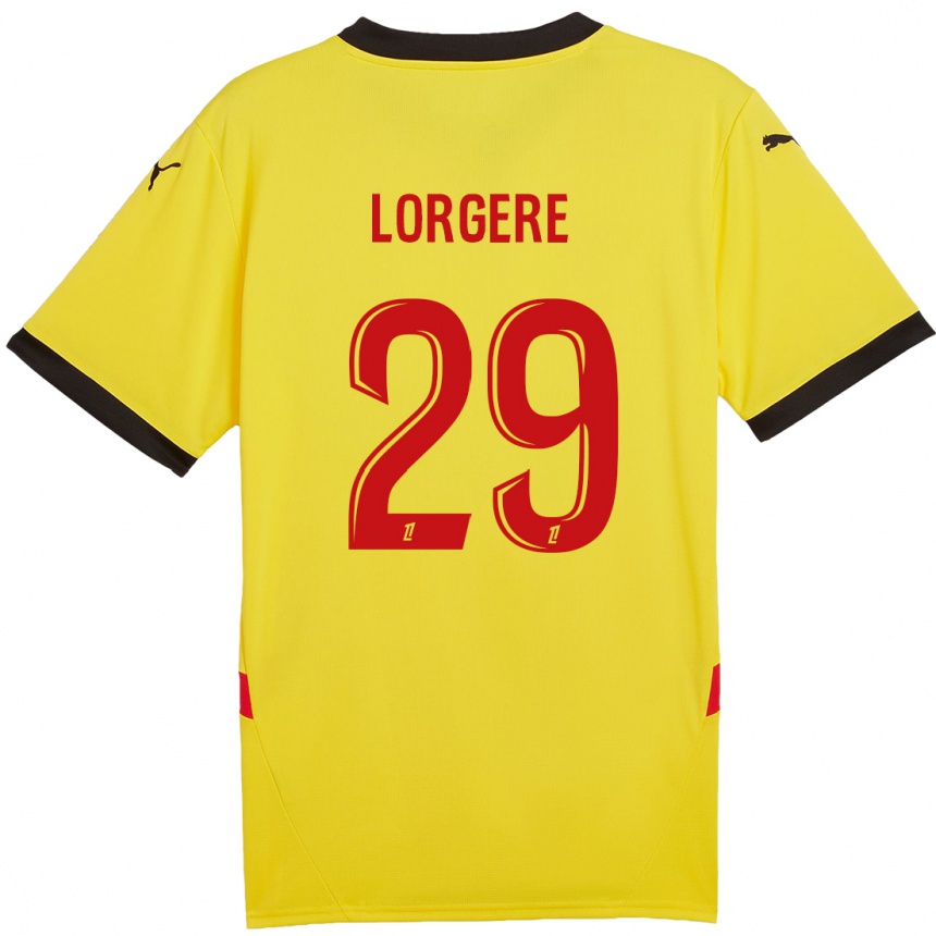 Kids Football Charlotte Lorgeré #29 Yellow Red Home Jersey 2024/25 T-Shirt Uk