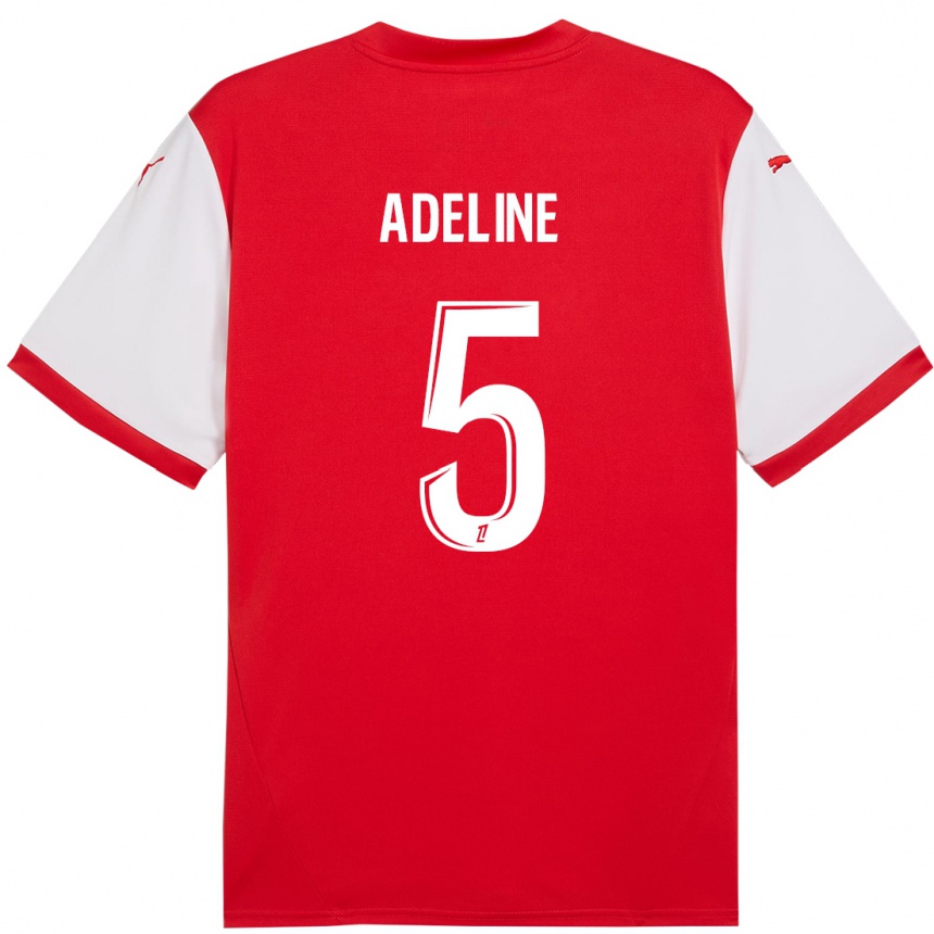 Kids Football Martin Adeline #5 Red White Home Jersey 2024/25 T-Shirt Uk