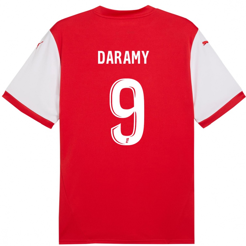 Kids Football Mohamed Daramy #9 Red White Home Jersey 2024/25 T-Shirt Uk