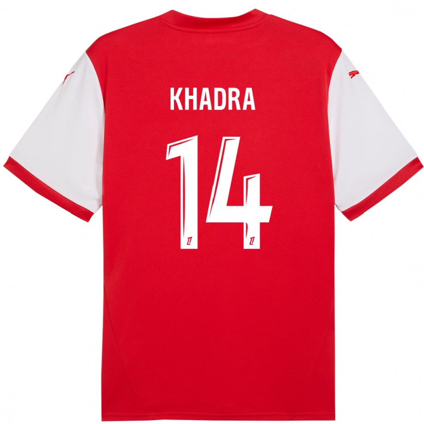 Kids Football Reda Khadra #14 Red White Home Jersey 2024/25 T-Shirt Uk