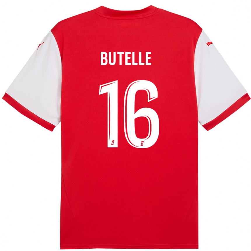 Kids Football Ludovic Butelle #16 Red White Home Jersey 2024/25 T-Shirt Uk