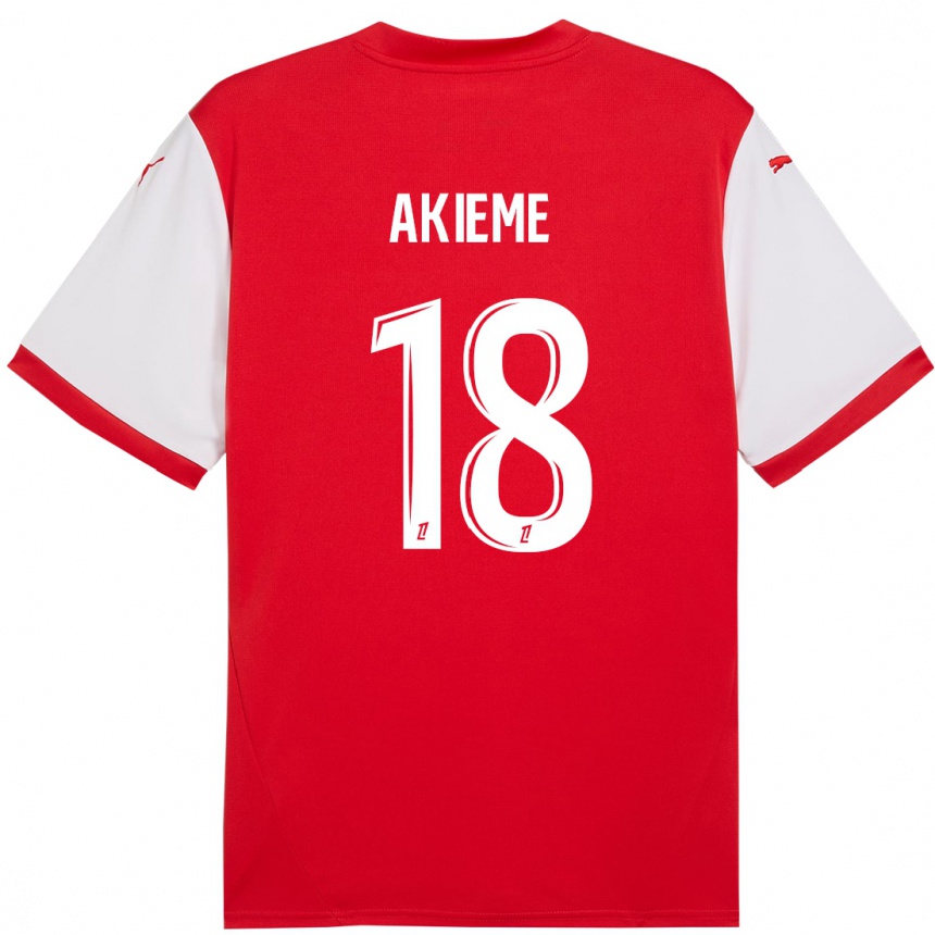 Kids Football Sergio Akieme #18 Red White Home Jersey 2024/25 T-Shirt Uk