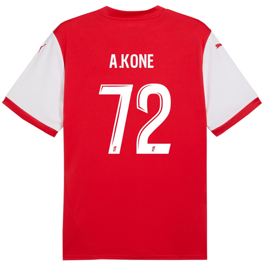 Kids Football Amadou Koné #72 Red White Home Jersey 2024/25 T-Shirt Uk