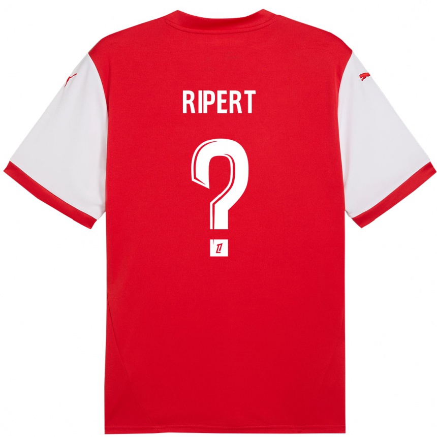 Kids Football Léo Ripert #0 Red White Home Jersey 2024/25 T-Shirt Uk