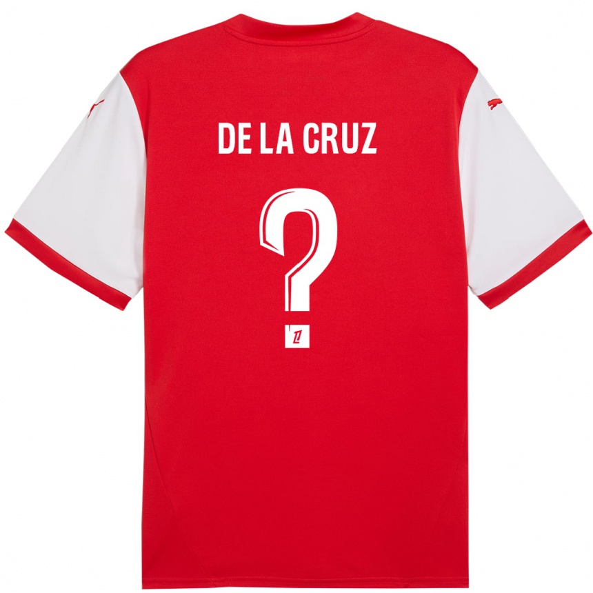 Kids Football Maiky De La Cruz #0 Red White Home Jersey 2024/25 T-Shirt Uk