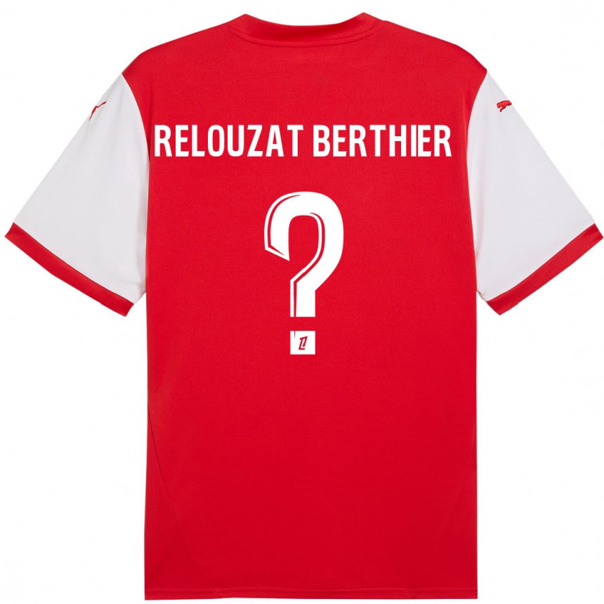 Kids Football Maxime Relouzat Berthier #0 Red White Home Jersey 2024/25 T-Shirt Uk