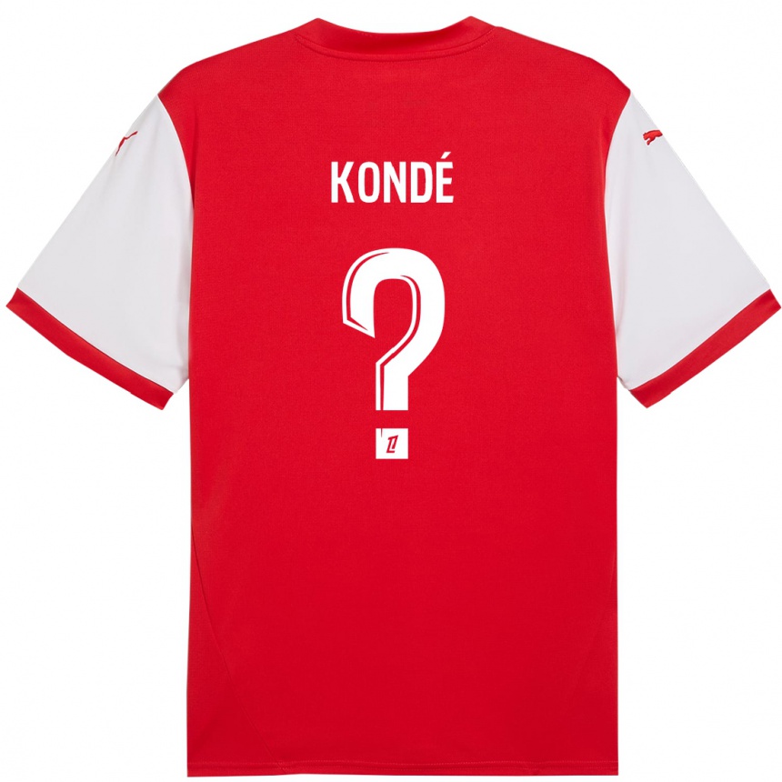 Kids Football Jean-Charles Kondé #0 Red White Home Jersey 2024/25 T-Shirt Uk