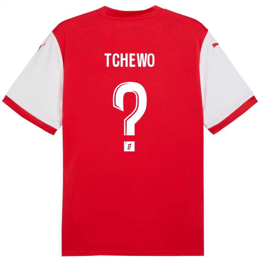 Kids Football Ryan Tchapda Tchewo #0 Red White Home Jersey 2024/25 T-Shirt Uk