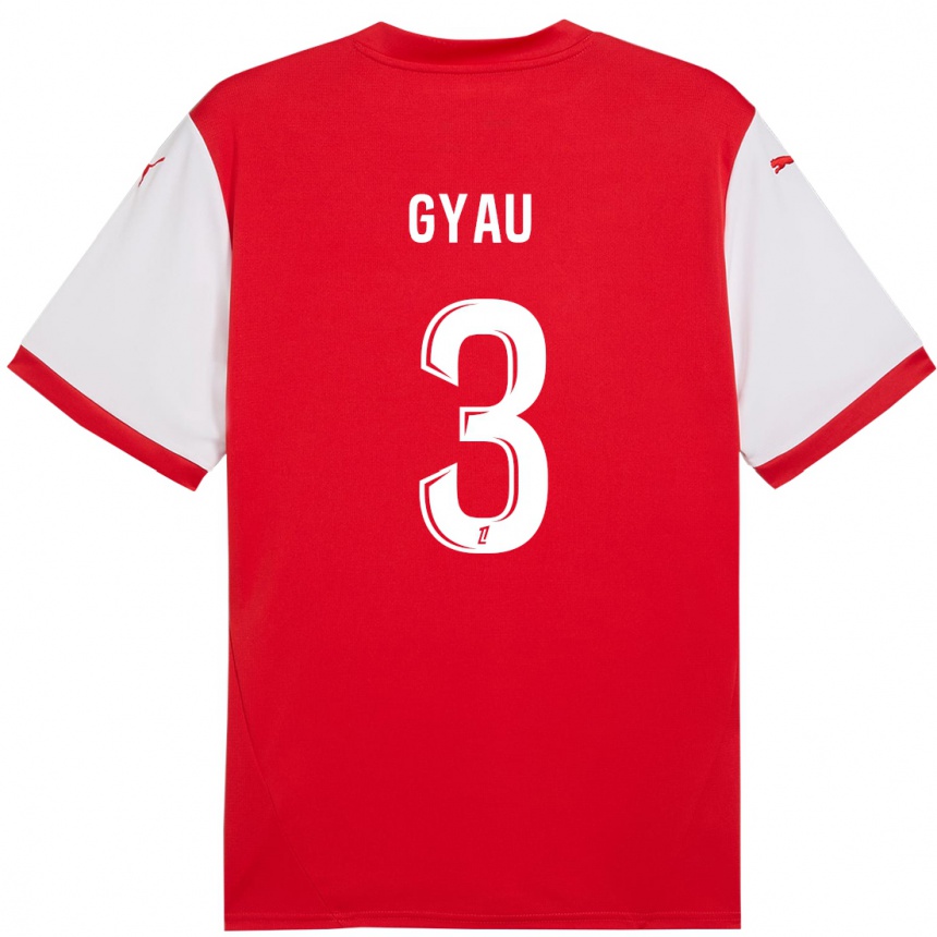 Kids Football Mia Gyau #3 Red White Home Jersey 2024/25 T-Shirt Uk