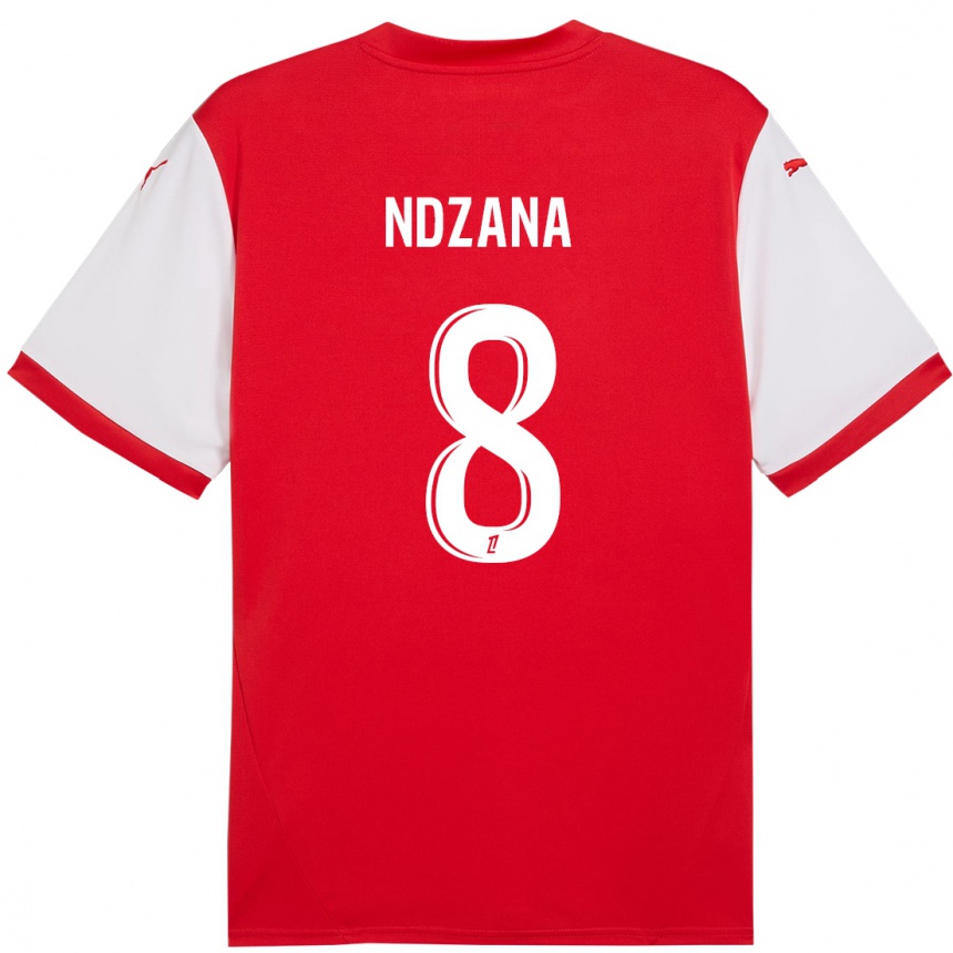 Kids Football Colette Ndzana Fegue #8 Red White Home Jersey 2024/25 T-Shirt Uk