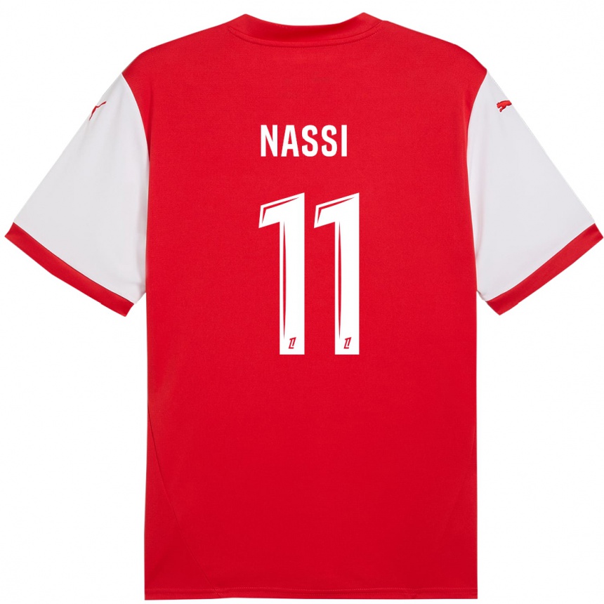 Kids Football Jade Nassi #11 Red White Home Jersey 2024/25 T-Shirt Uk