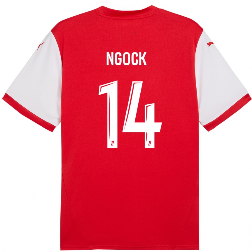 Kids Football Monique Ngock #14 Red White Home Jersey 2024/25 T-Shirt Uk