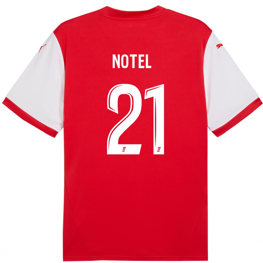 Kids Football Lea Notel #21 Red White Home Jersey 2024/25 T-Shirt Uk