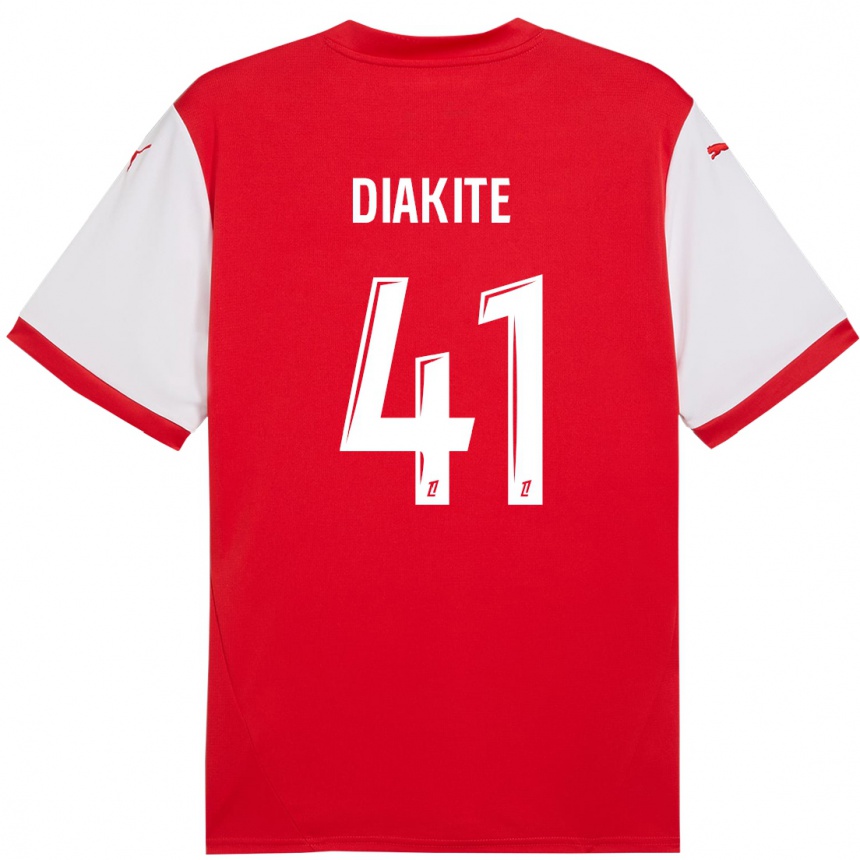 Kids Football Ibrahim Diakité #41 Red White Home Jersey 2024/25 T-Shirt Uk