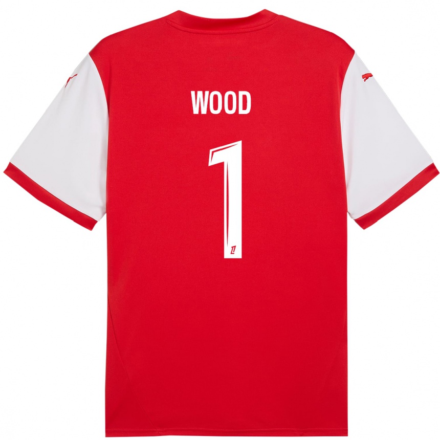 Kids Football Mackenzie Wood #1 Red White Home Jersey 2024/25 T-Shirt Uk