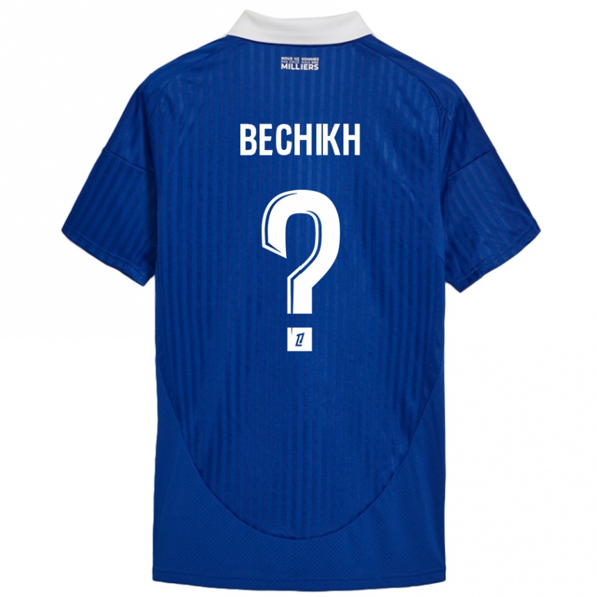 Kids Football Mohamed Bechikh #0 Blue White Home Jersey 2024/25 T-Shirt Uk