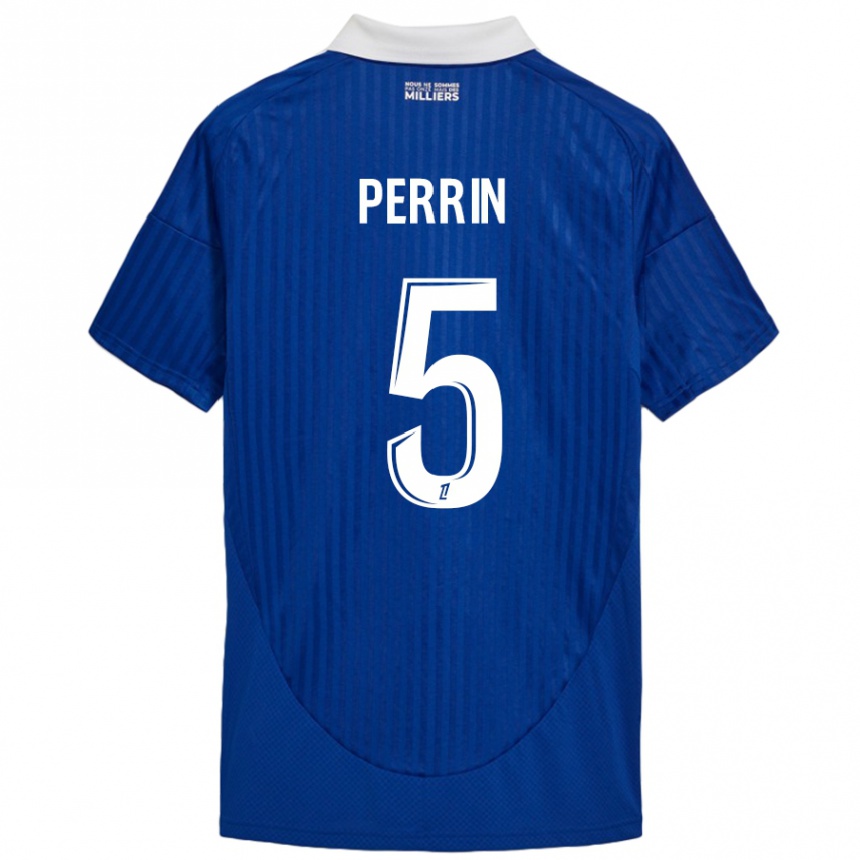 Kids Football Lucas Perrin #5 Blue White Home Jersey 2024/25 T-Shirt Uk