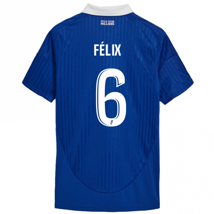 Kids Football Félix Lemaréchal #6 Blue White Home Jersey 2024/25 T-Shirt Uk