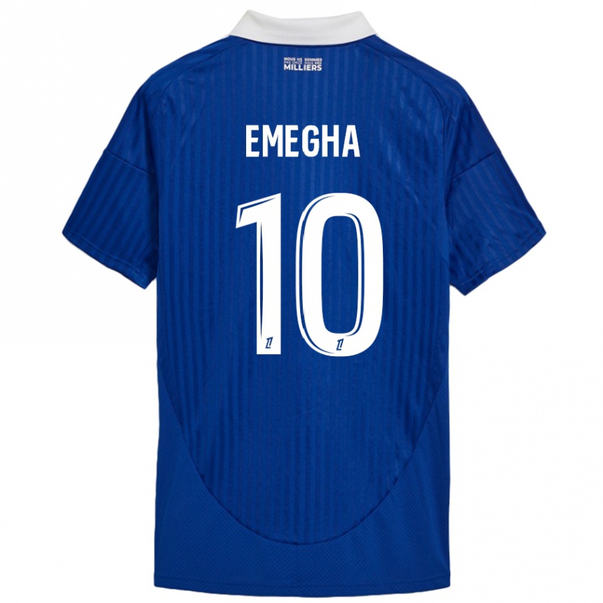 Kids Football Emanuel Emegha #10 Blue White Home Jersey 2024/25 T-Shirt Uk