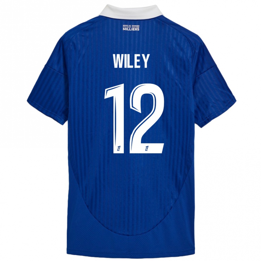 Kids Football Caleb Wiley #12 Blue White Home Jersey 2024/25 T-Shirt Uk