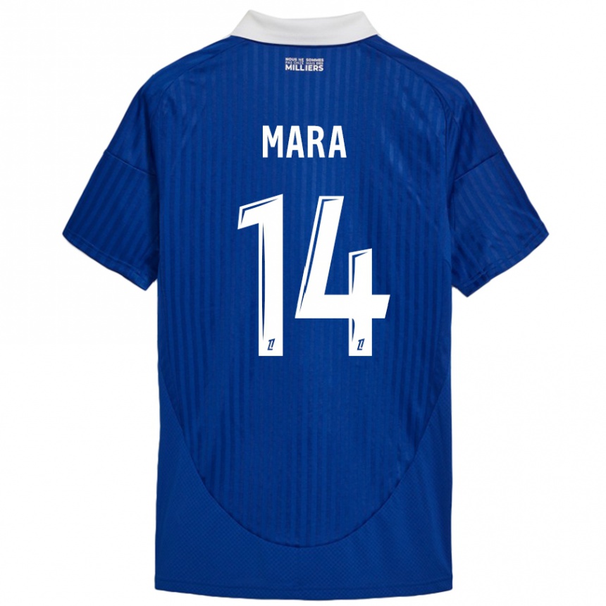 Kids Football Sékou Mara #14 Blue White Home Jersey 2024/25 T-Shirt Uk