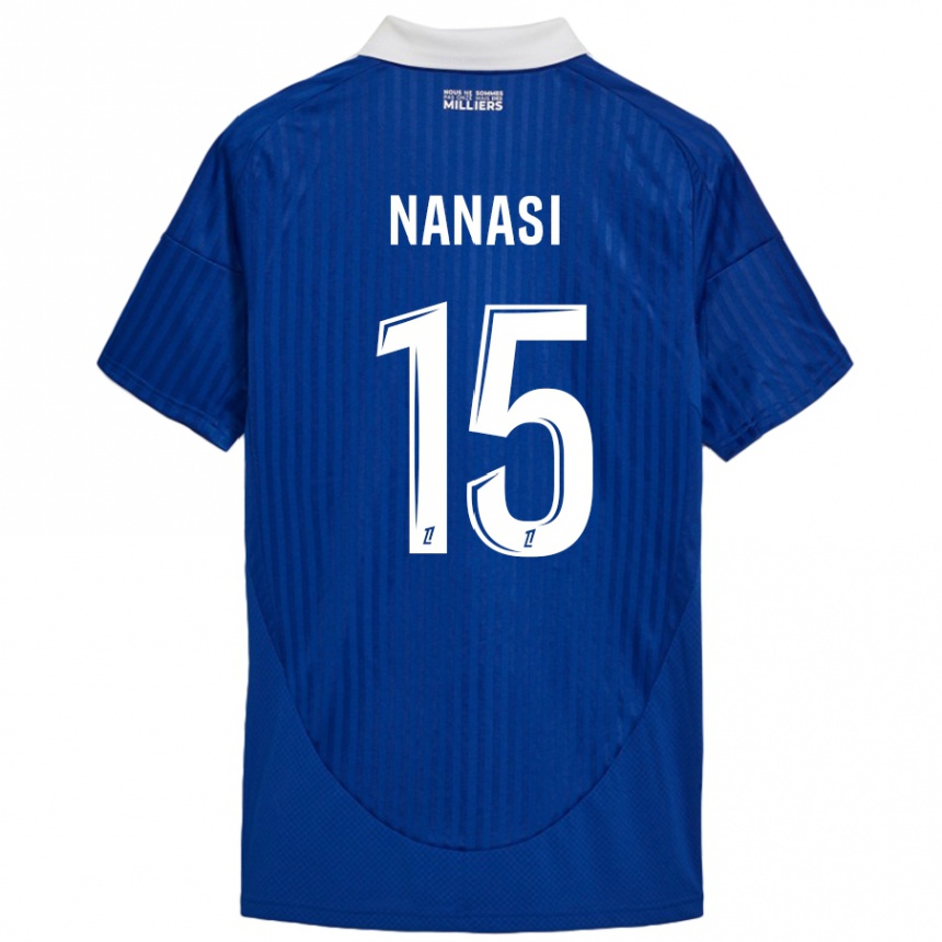 Kids Football Sebastian Nanasi #15 Blue White Home Jersey 2024/25 T-Shirt Uk