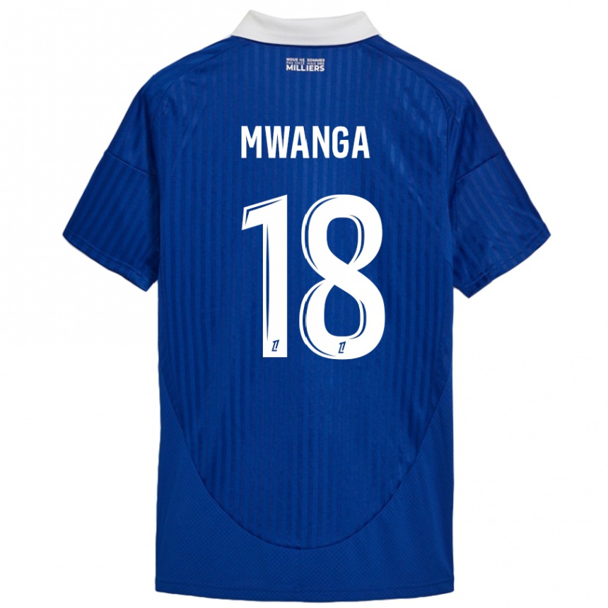 Kids Football Junior Mwanga #18 Blue White Home Jersey 2024/25 T-Shirt Uk