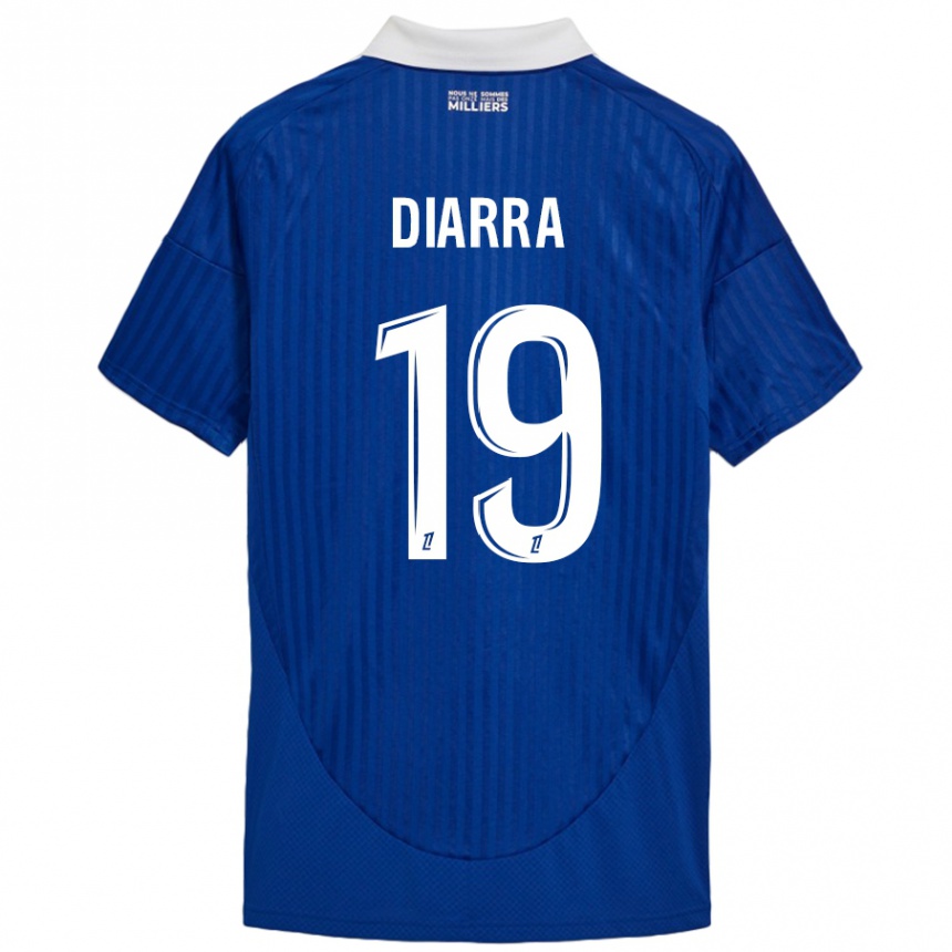 Kids Football Habib Diarra #19 Blue White Home Jersey 2024/25 T-Shirt Uk