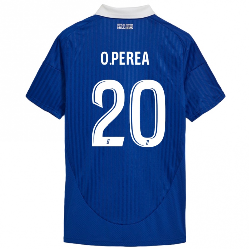 Kids Football Óscar Perea #20 Blue White Home Jersey 2024/25 T-Shirt Uk