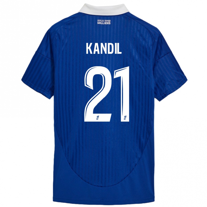 Kids Football Nordine Kandil #21 Blue White Home Jersey 2024/25 T-Shirt Uk