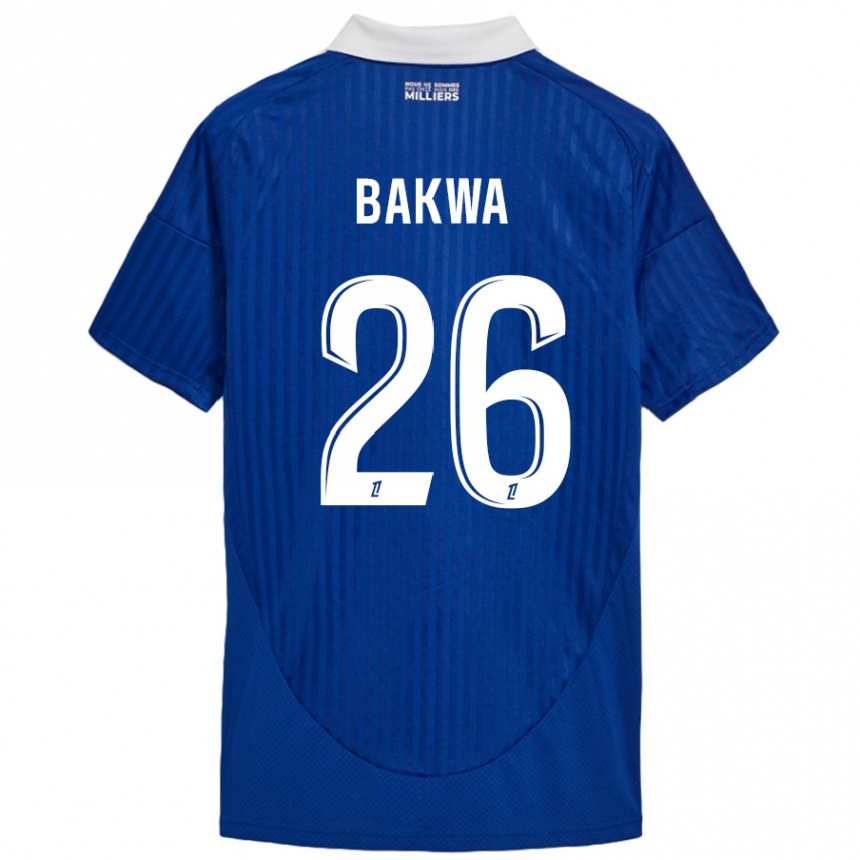 Kids Football Dilane Bakwa #26 Blue White Home Jersey 2024/25 T-Shirt Uk