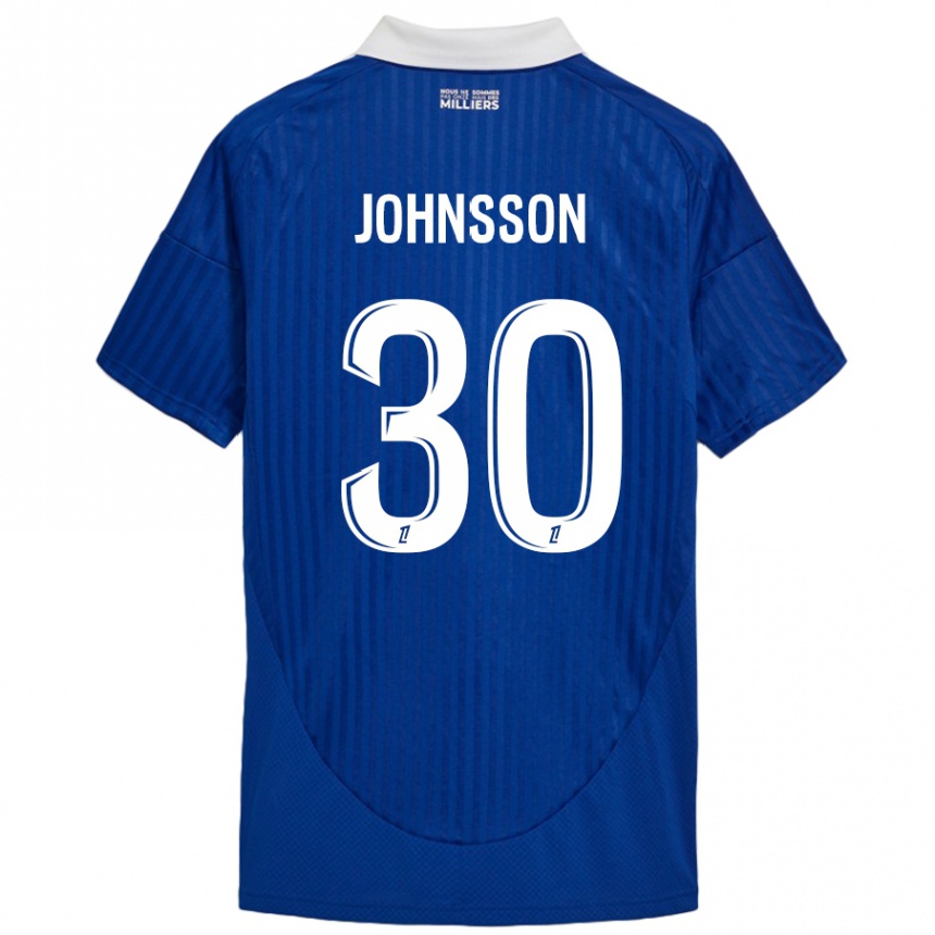 Kids Football Karl-Johan Johnsson #30 Blue White Home Jersey 2024/25 T-Shirt Uk