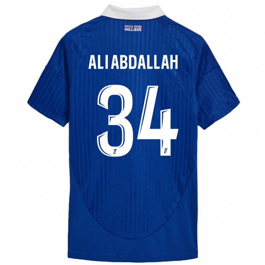 Kids Football Aboubacar Ali Abdallah #34 Blue White Home Jersey 2024/25 T-Shirt Uk