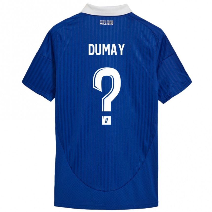 Kids Football Yoann Dumay #0 Blue White Home Jersey 2024/25 T-Shirt Uk