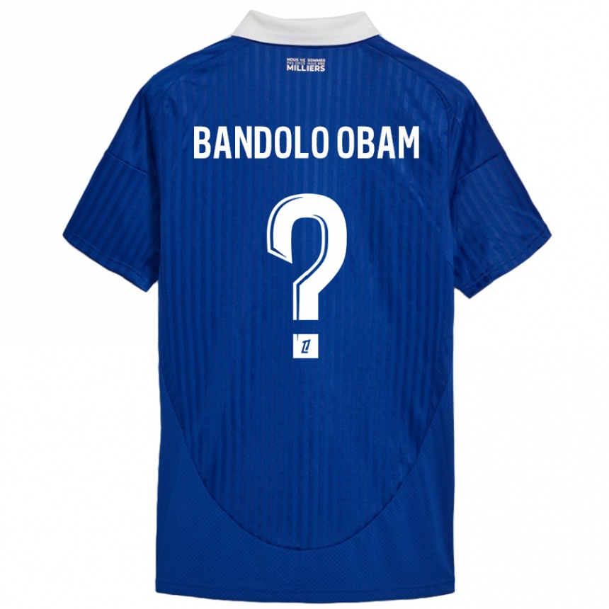 Kids Football Randy Bandolo Obam #0 Blue White Home Jersey 2024/25 T-Shirt Uk