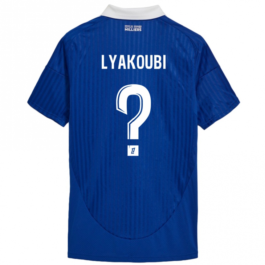 Kids Football Oussama Lyakoubi #0 Blue White Home Jersey 2024/25 T-Shirt Uk