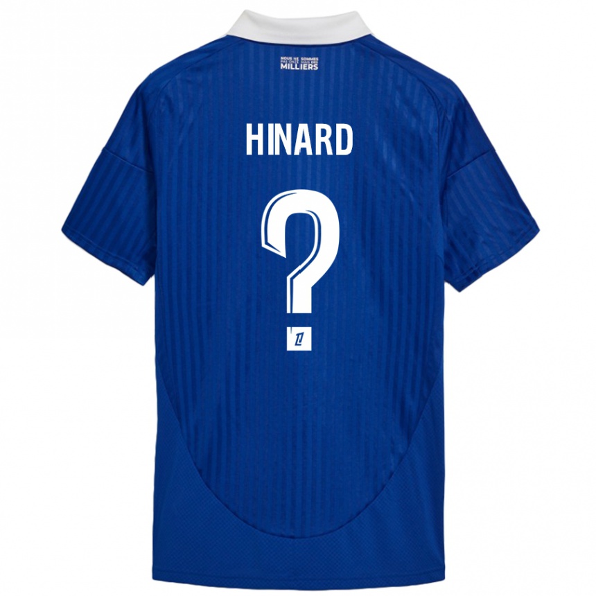 Kids Football Noa Hinard #0 Blue White Home Jersey 2024/25 T-Shirt Uk