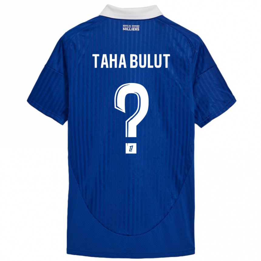 Kids Football Yunus Taha Bulut #0 Blue White Home Jersey 2024/25 T-Shirt Uk