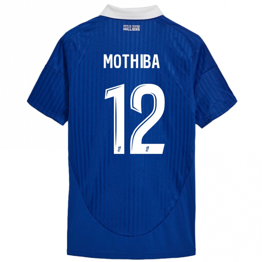 Kids Football Lebo Mothiba #12 Blue White Home Jersey 2024/25 T-Shirt Uk