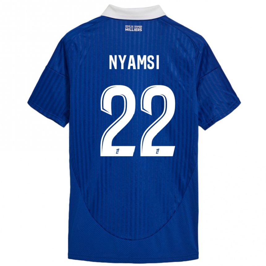 Kids Football Gerzino Nyamsi #22 Blue White Home Jersey 2024/25 T-Shirt Uk