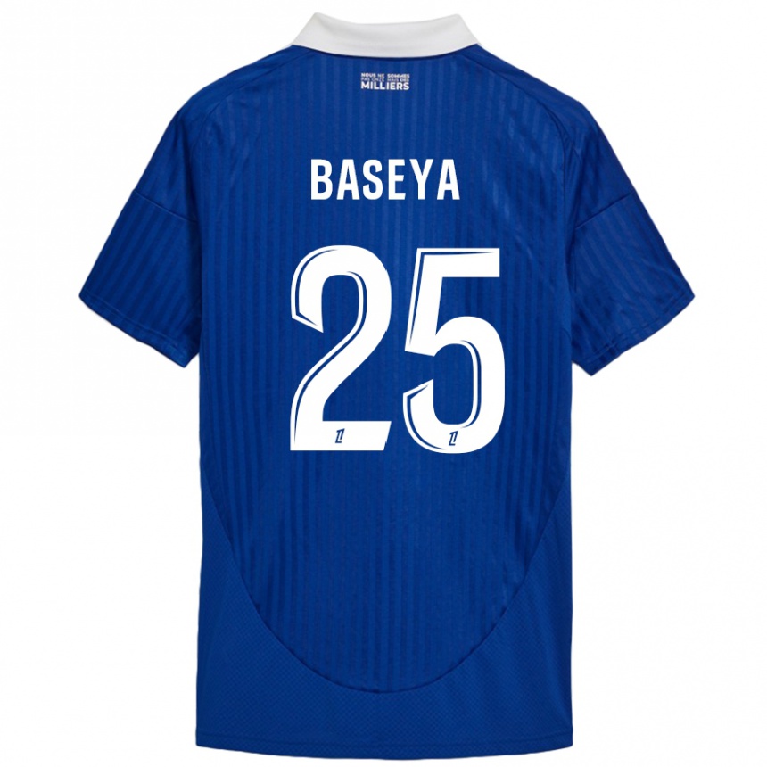 Kids Football Steven Baseya #25 Blue White Home Jersey 2024/25 T-Shirt Uk