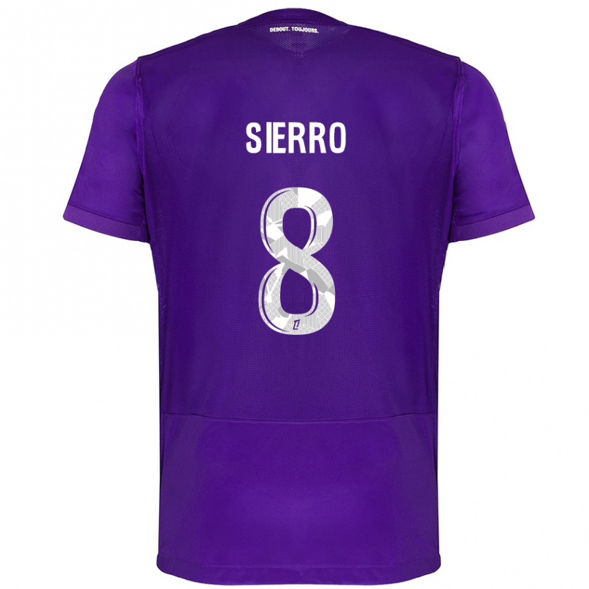 Kids Football Vincent Sierro #8 Purple White Home Jersey 2024/25 T-Shirt Uk