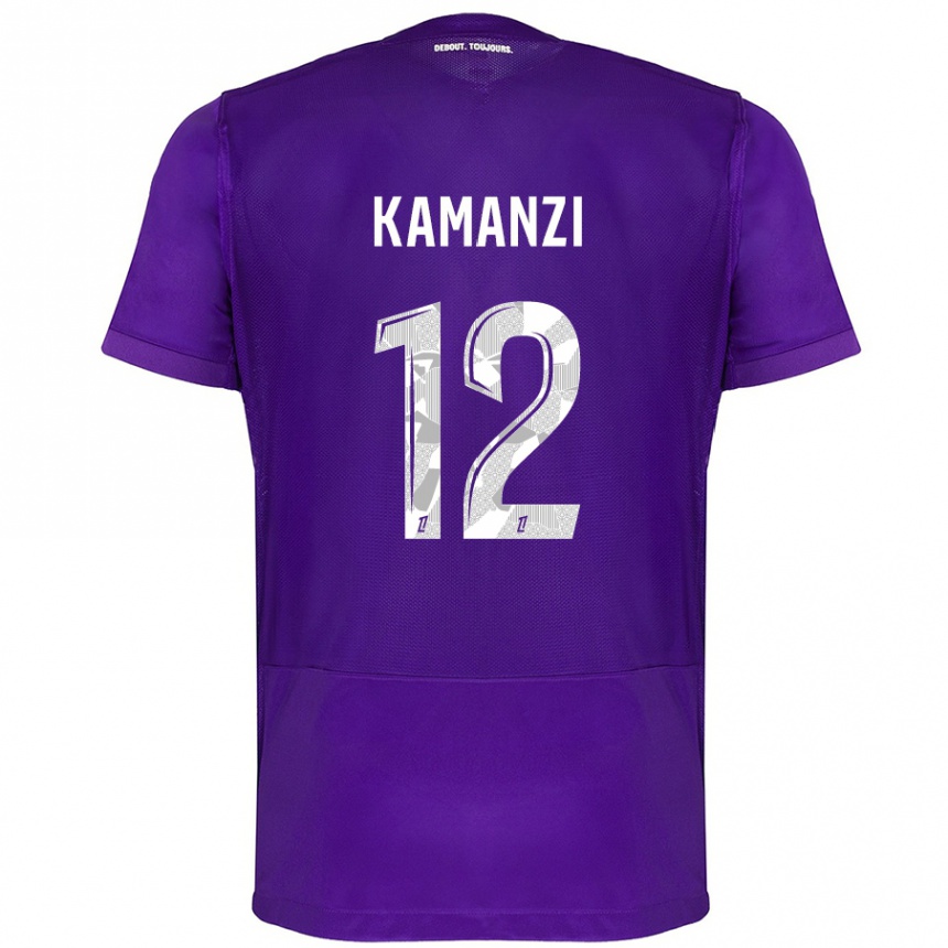 Kids Football Warren Kamanzi #12 Purple White Home Jersey 2024/25 T-Shirt Uk