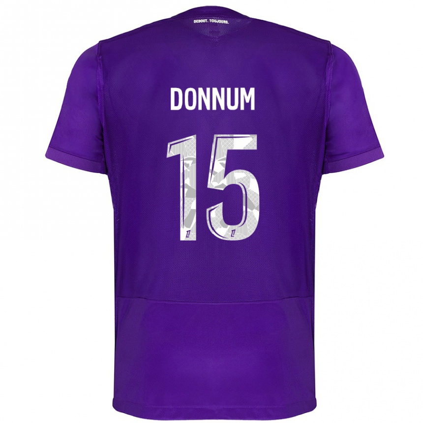 Kids Football Aron Dønnum #15 Purple White Home Jersey 2024/25 T-Shirt Uk