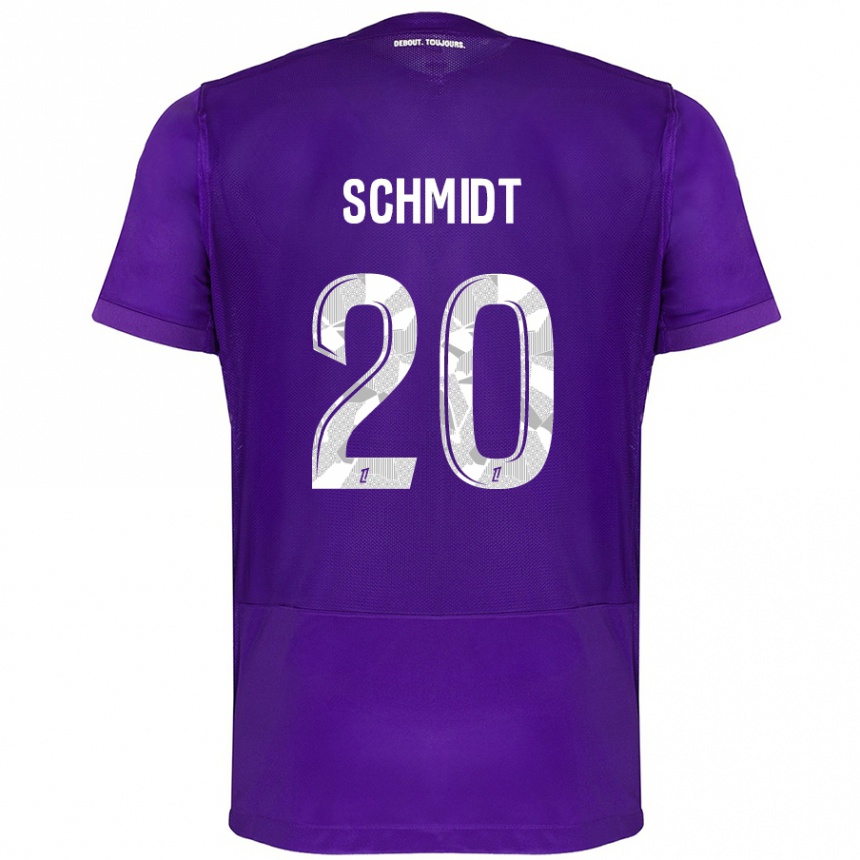 Kids Football Niklas Schmidt #20 Purple White Home Jersey 2024/25 T-Shirt Uk